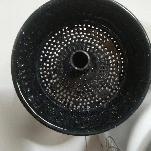 Vintage Georges Briard Ambrosia Enamel Coffee Pot Percolator Fire King Glass Top - Picture 6 of 9